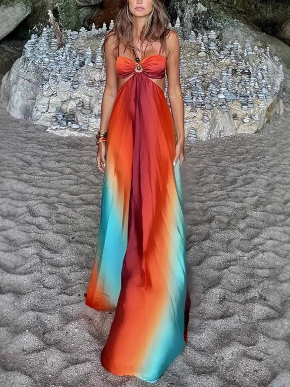 Sling Gradient Strand Maxi haljina