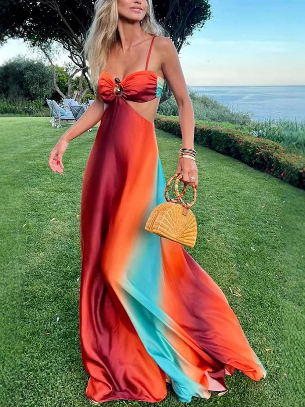 Sling Gradient Strand Maxi haljina