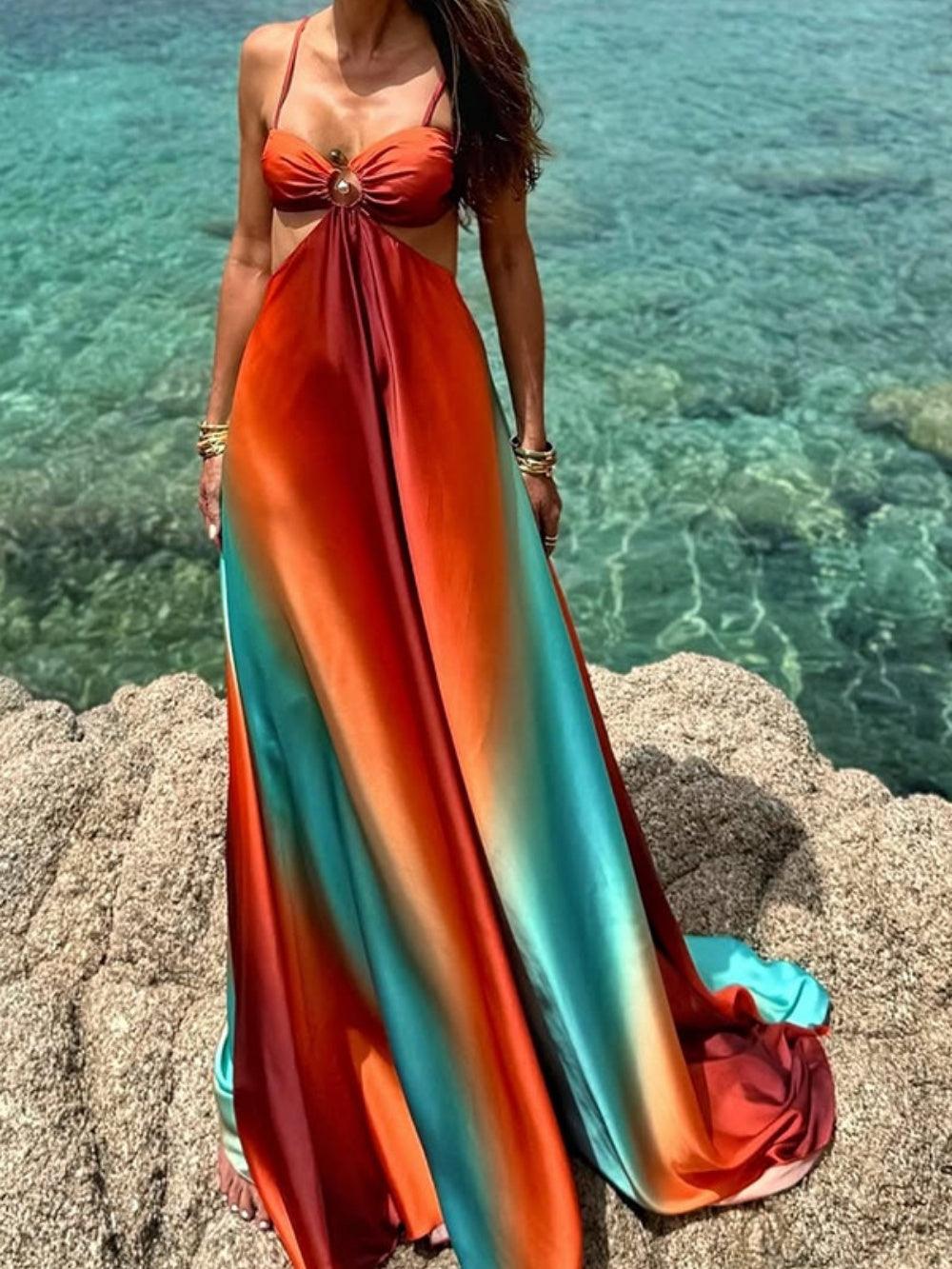 Sling Gradient Strand Maxi haljina