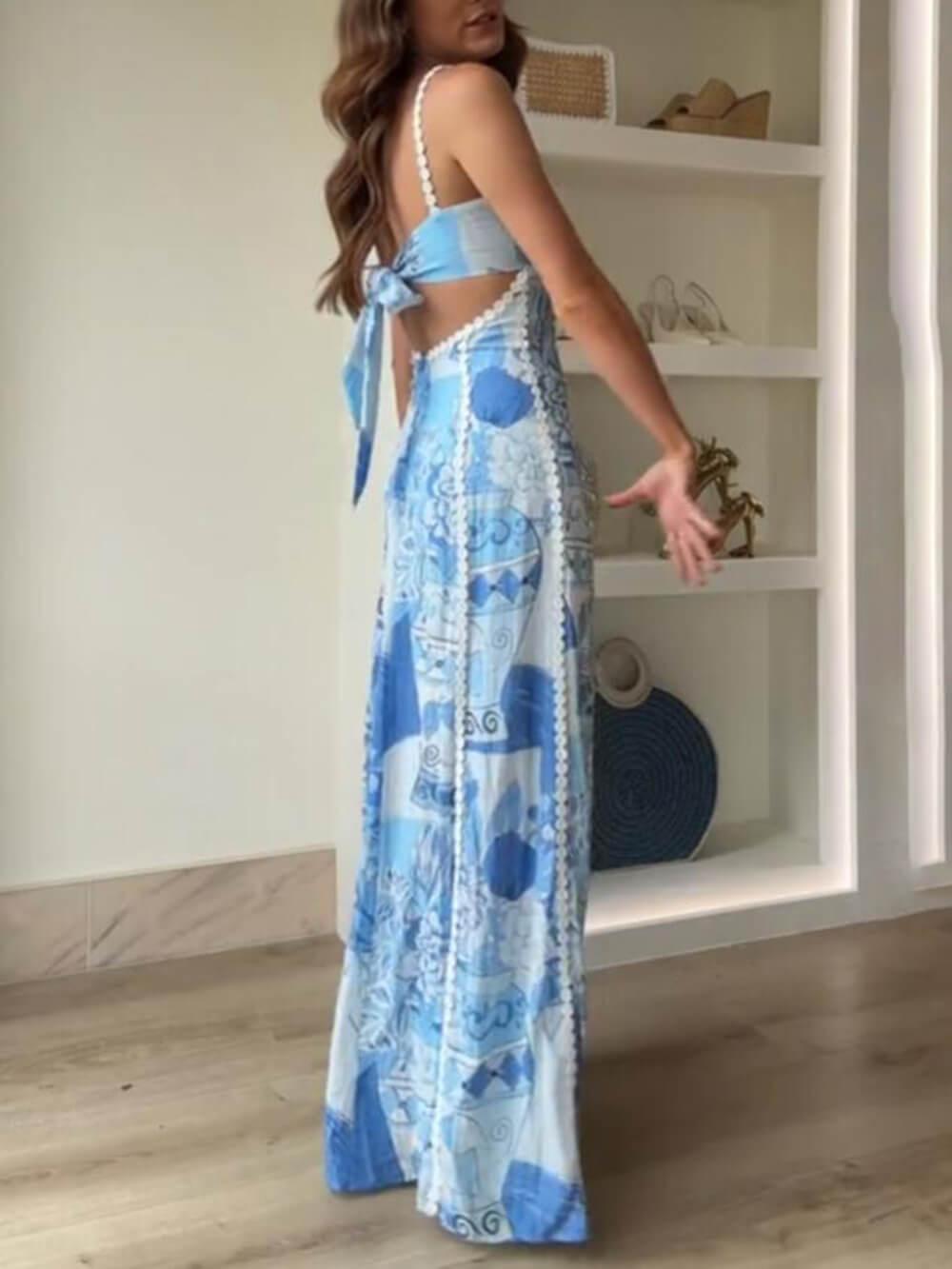 Visoki patchwork haljina s povezačem