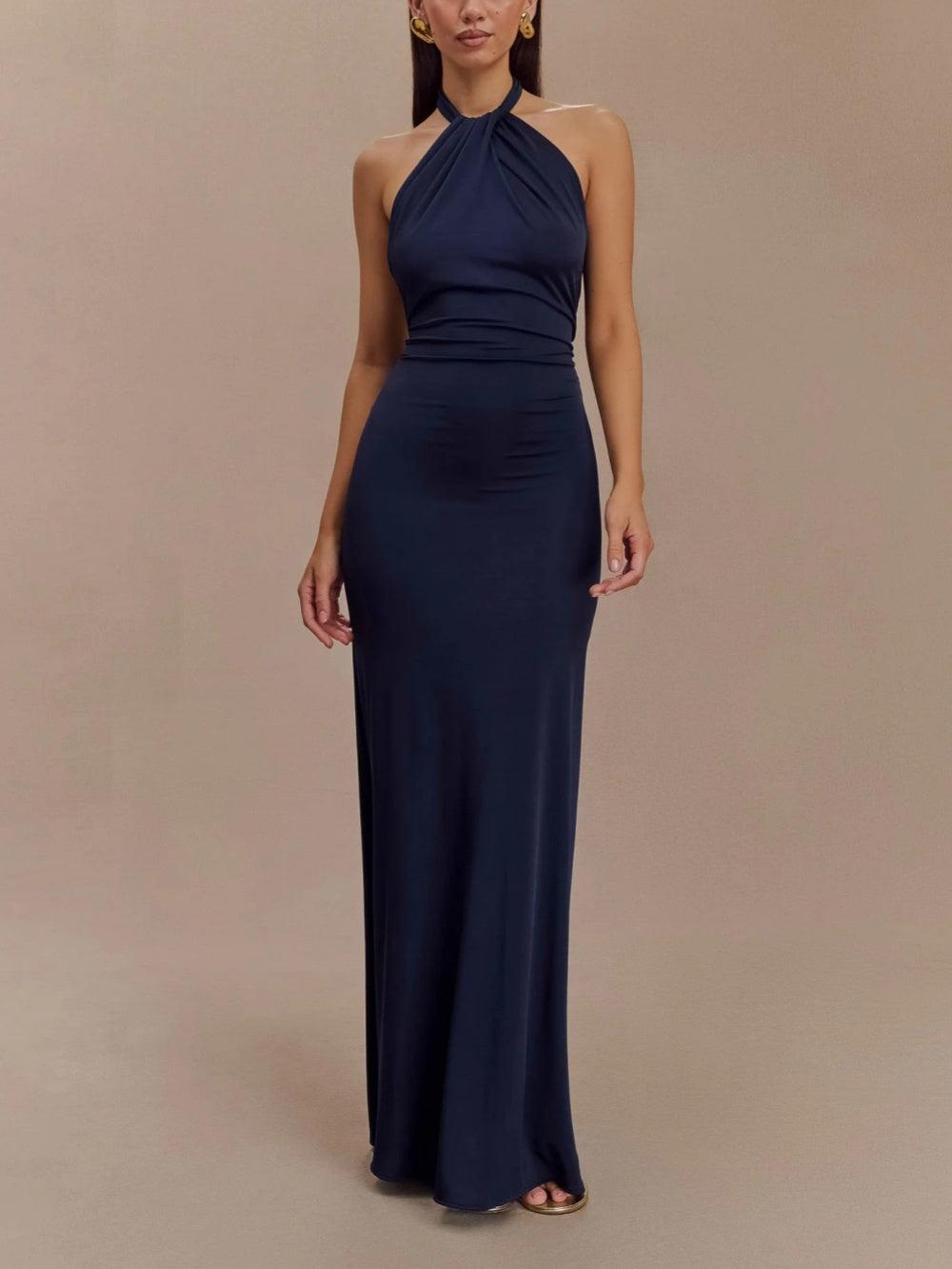 Slinky halter maxi haljina - morsko plava