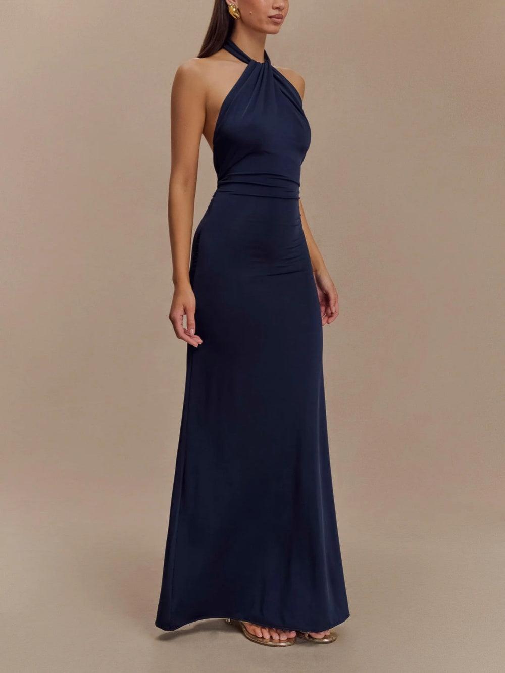 Slinky halter maxi haljina - morsko plava