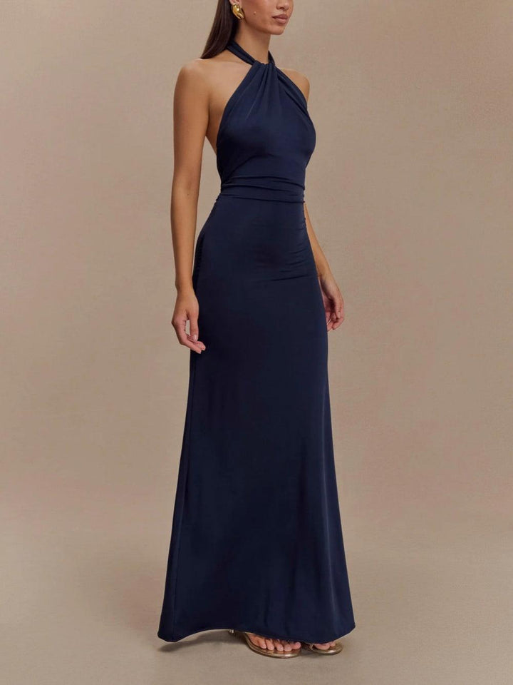 Slinky halter maxi haljina - morsko plava