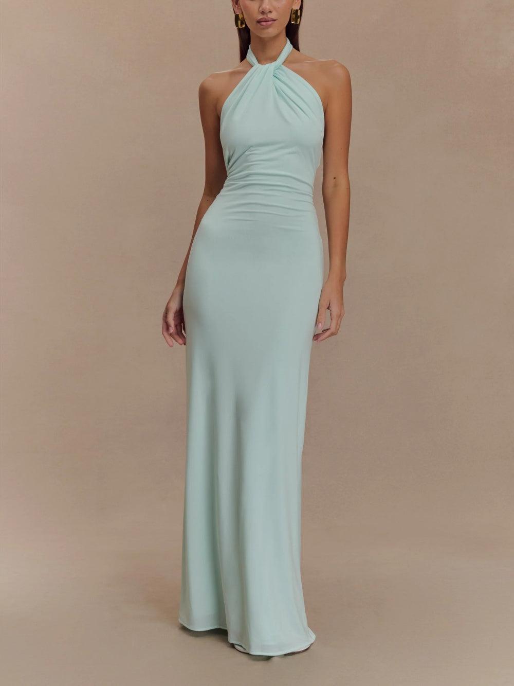 Slinky halter maxi haljina - morsko plava