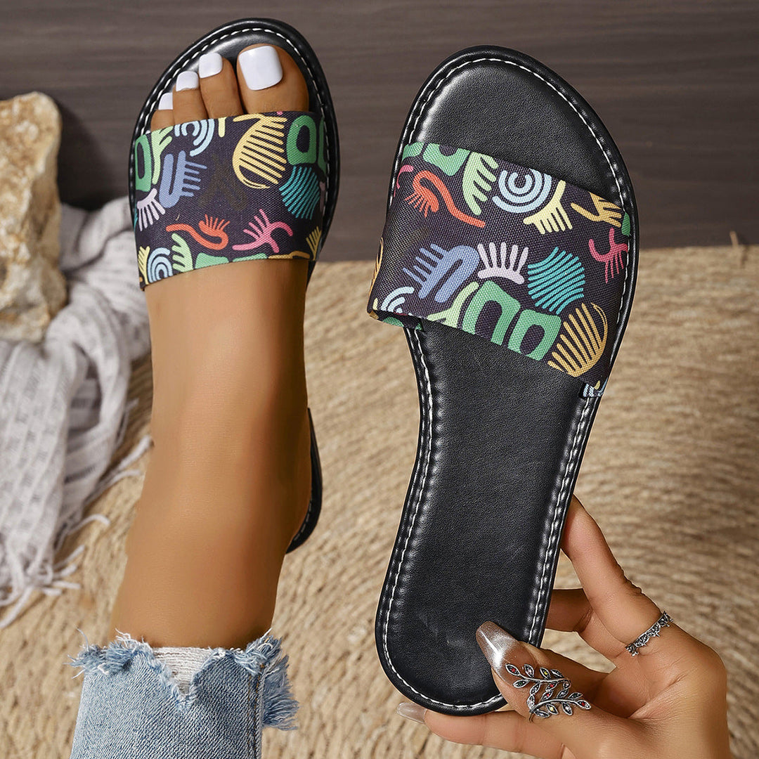 Renee® | Modni sandale s grafitnim printom