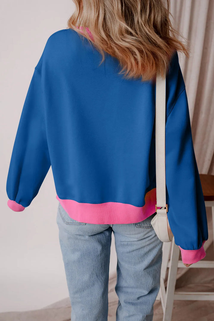 Sabina® | Long sleeve sweatshirt with letter graphic and contrast