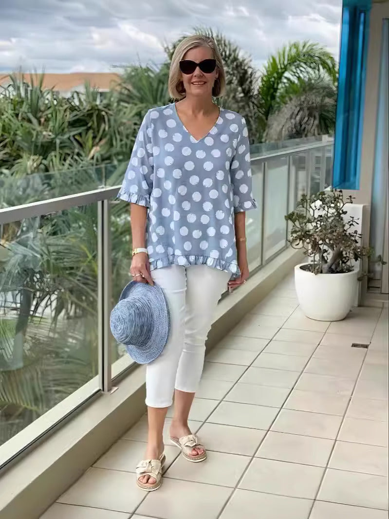 Freja | Elegantna vintage bluza s retro uzorkom