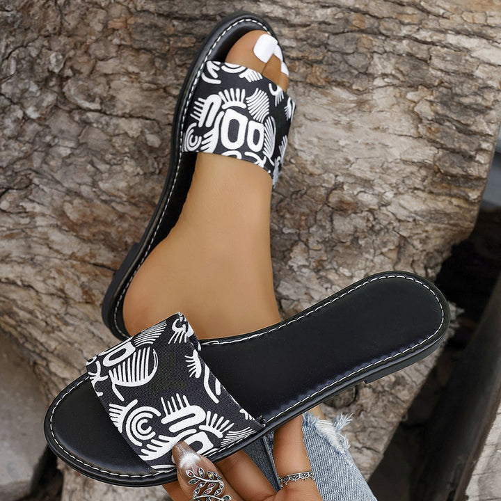 Renee® | Modni sandale s grafitnim printom