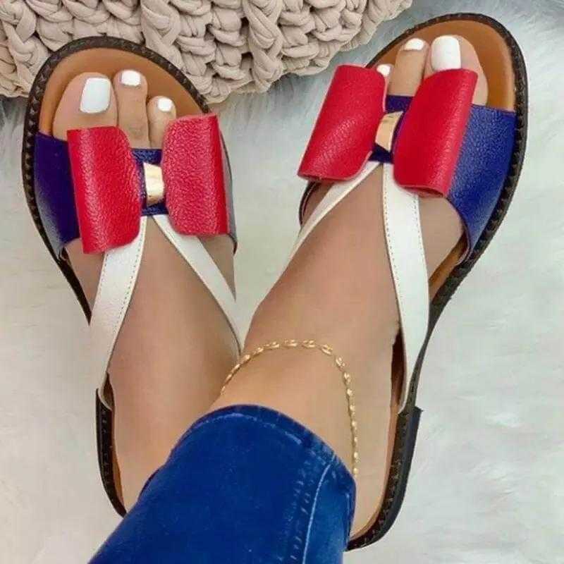 Regina® | Modernne slatke ženske sandale na prsteni s leptir - casual slip-on