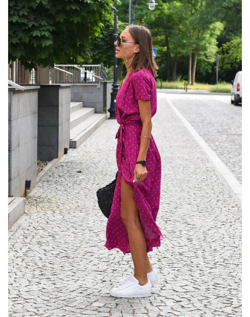 Suzanne - Elegantna haljina s V-izrezom