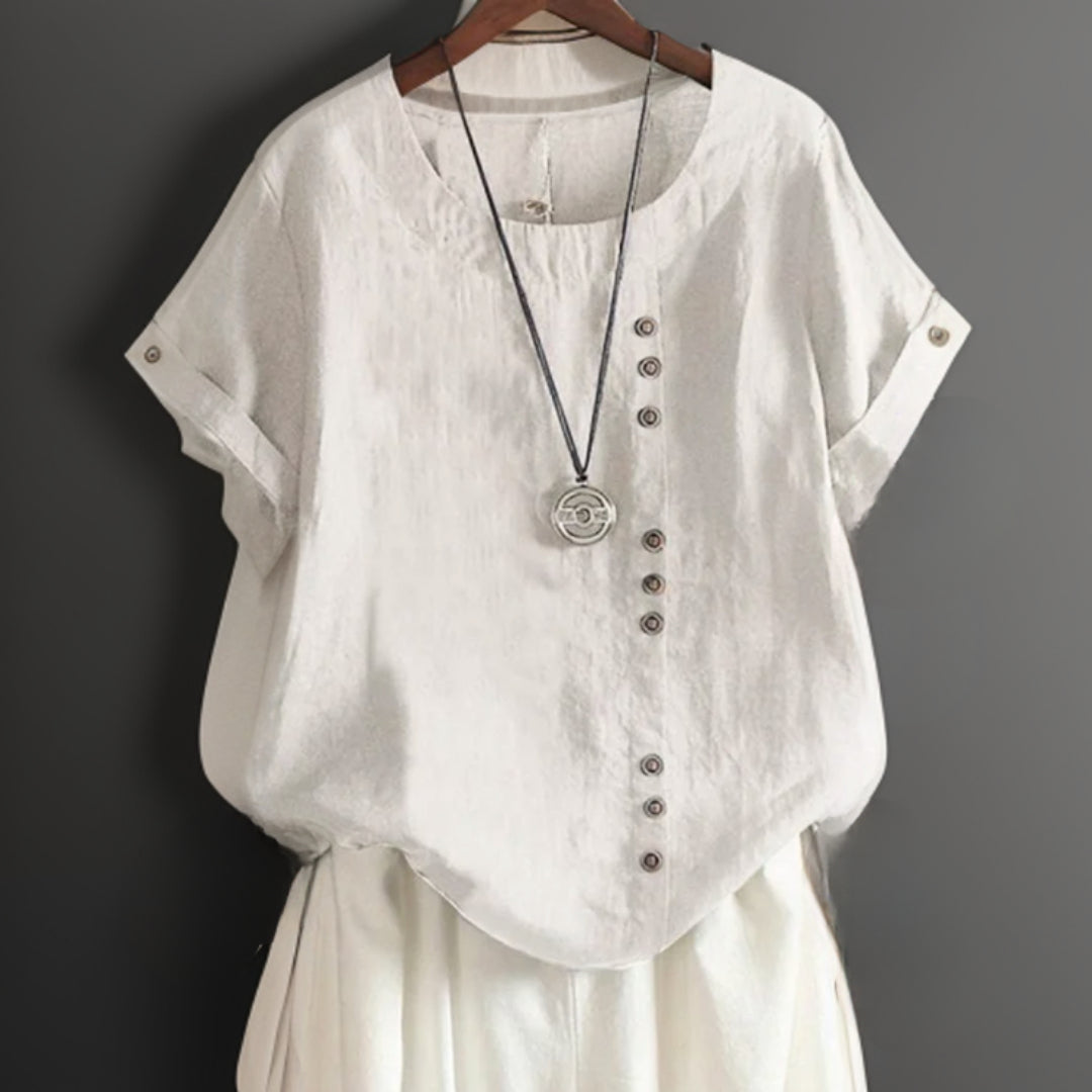 Klara™ | T-shirt s detaljem na gumb