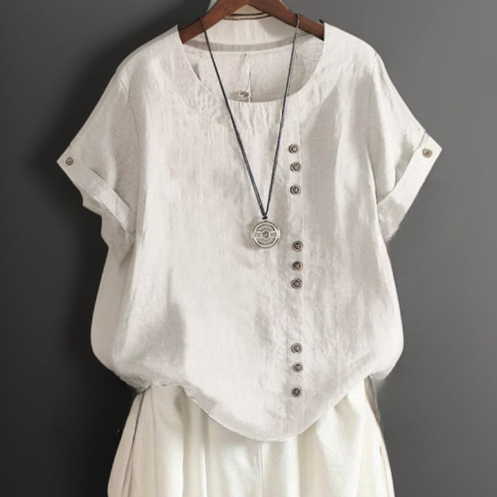 Klara™ | T-shirt s detaljem na gumb