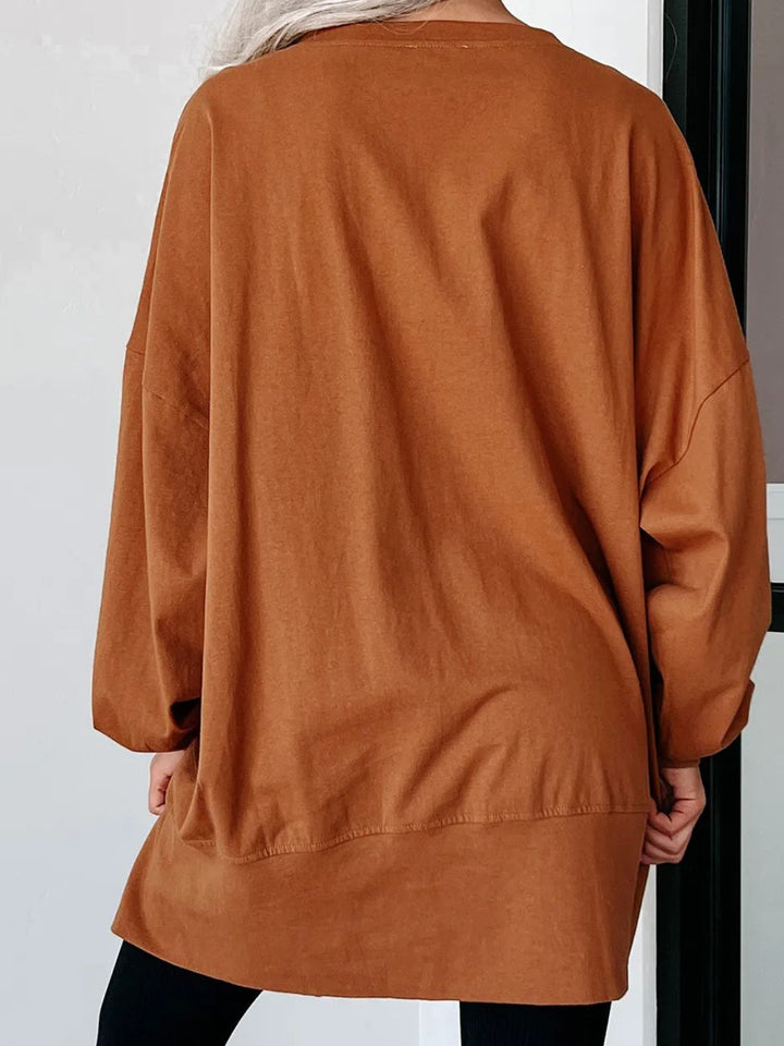 Janine® | Dugotrajski sweatshirt s grafikom slova od sjajnih šljokica