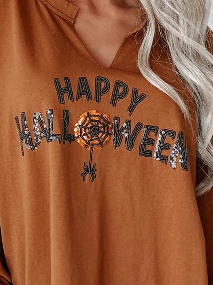 Janine® | Dugotrajski sweatshirt s grafikom slova od sjajnih šljokica