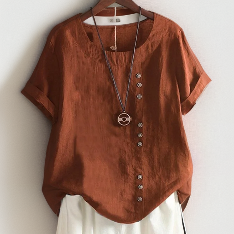 Klara™ | T-shirt s detaljem na gumb