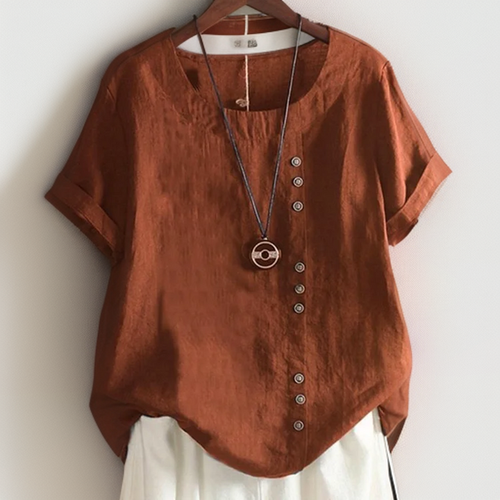 Klara™ | T-shirt s detaljem na gumb