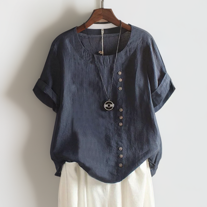 Klara™ | T-shirt s detaljem na gumb