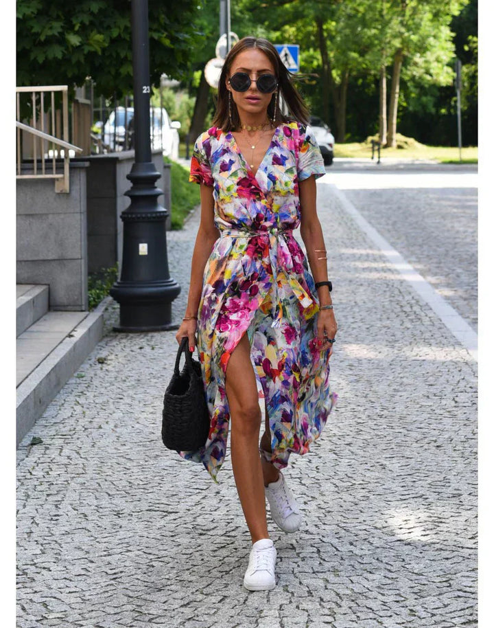 Suzanne - Elegantna haljina s V-izrezom