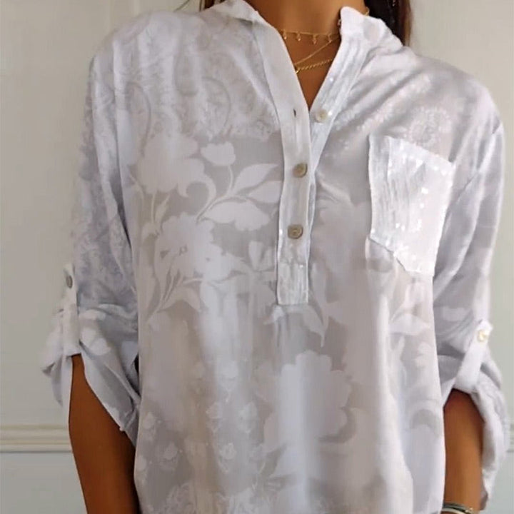 Bubis® | Elegantna tiskana bluza s prednjom džepom