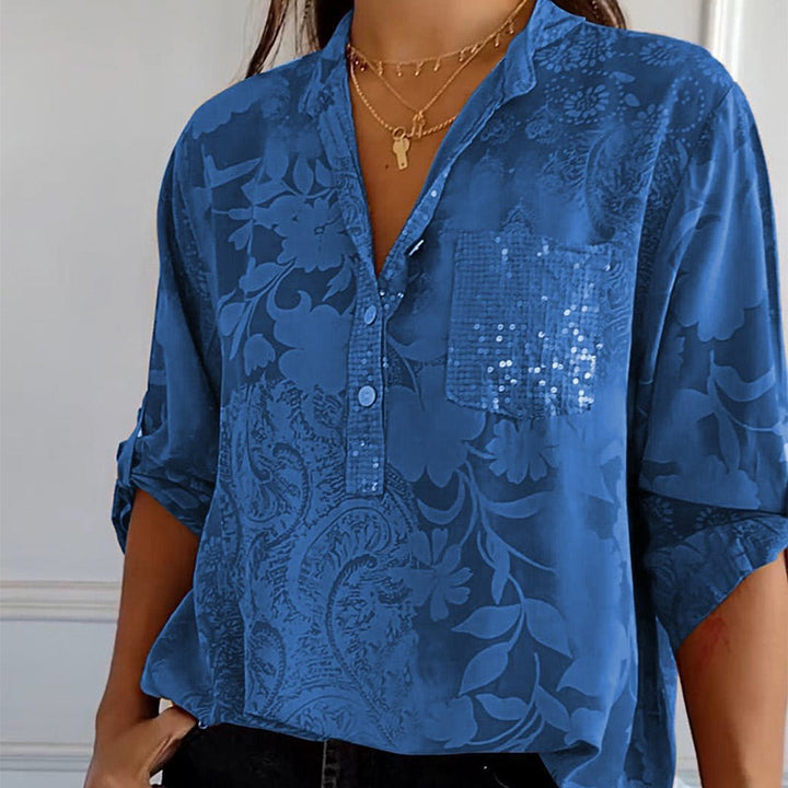 Bubis® | Elegantna tiskana bluza s prednjom džepom