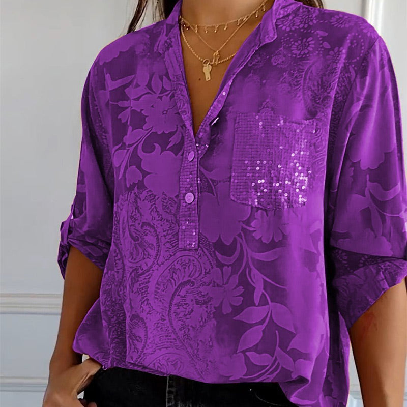 Bubis® | Elegantna tiskana bluza s prednjom džepom