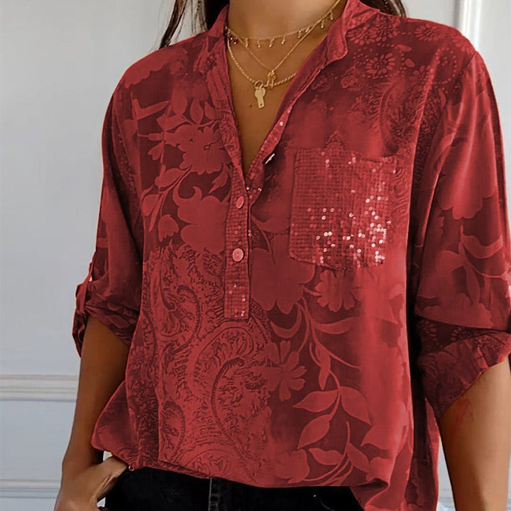 Bubis® | Elegantna tiskana bluza s prednjom džepom