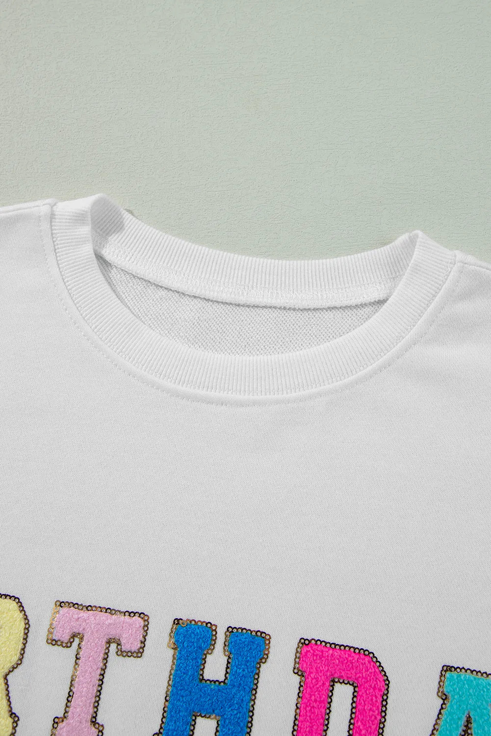 Emilie® | Gliter sweatshirt za rođendan Queen s okruglim izrezom i dugim rukavima
