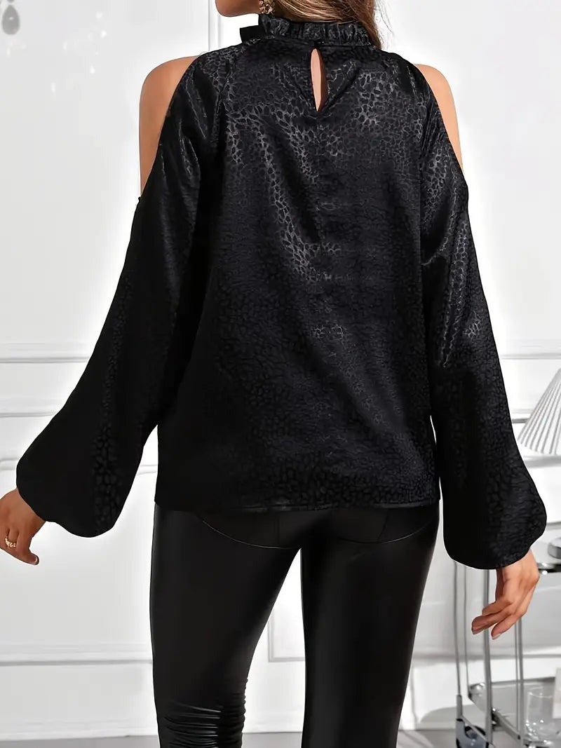 Brownstein® | Lantern elegantna bluza s uzorkom leopardice i otvorenim ramenima