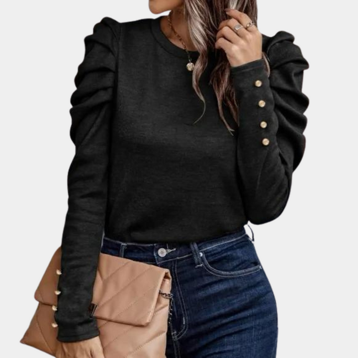 Briska® | Jednobojna ženska bluza s nabranim rukavima