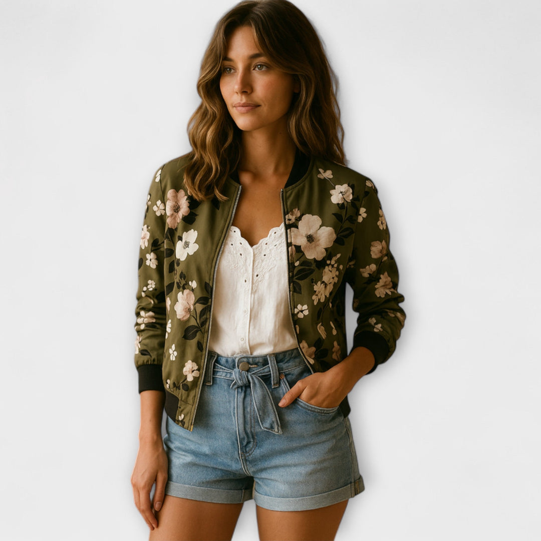 Andreia - Elegantni bomber s cvjetnim uzorkom