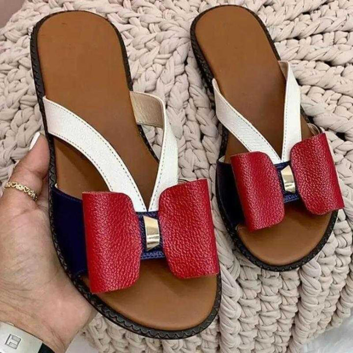 Regina® | Modernne slatke ženske sandale na prsteni s leptir - casual slip-on