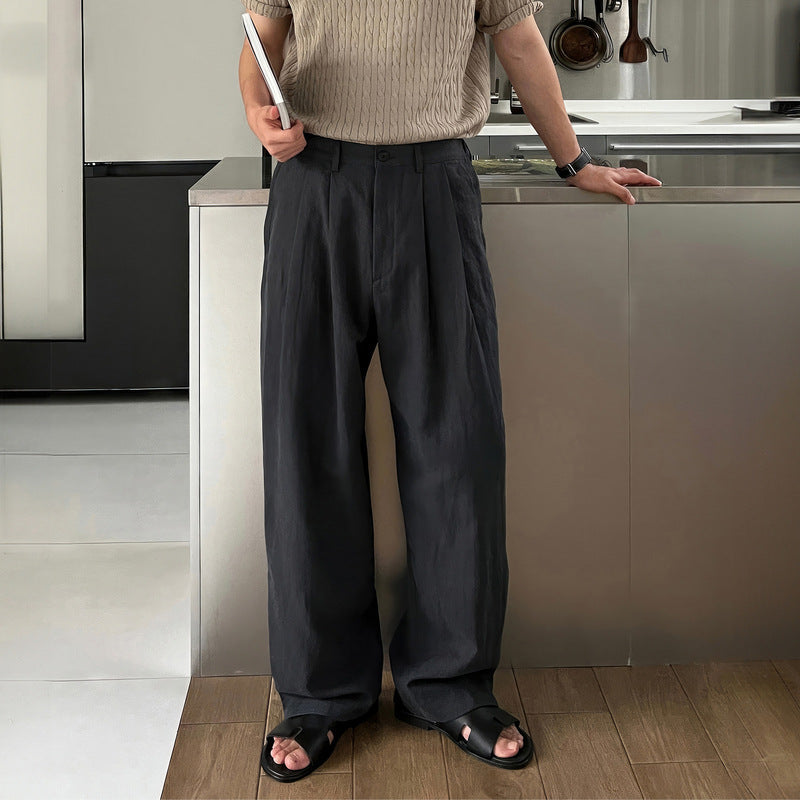 LOUIS | Hlače od lanenog platna širokih nogavica