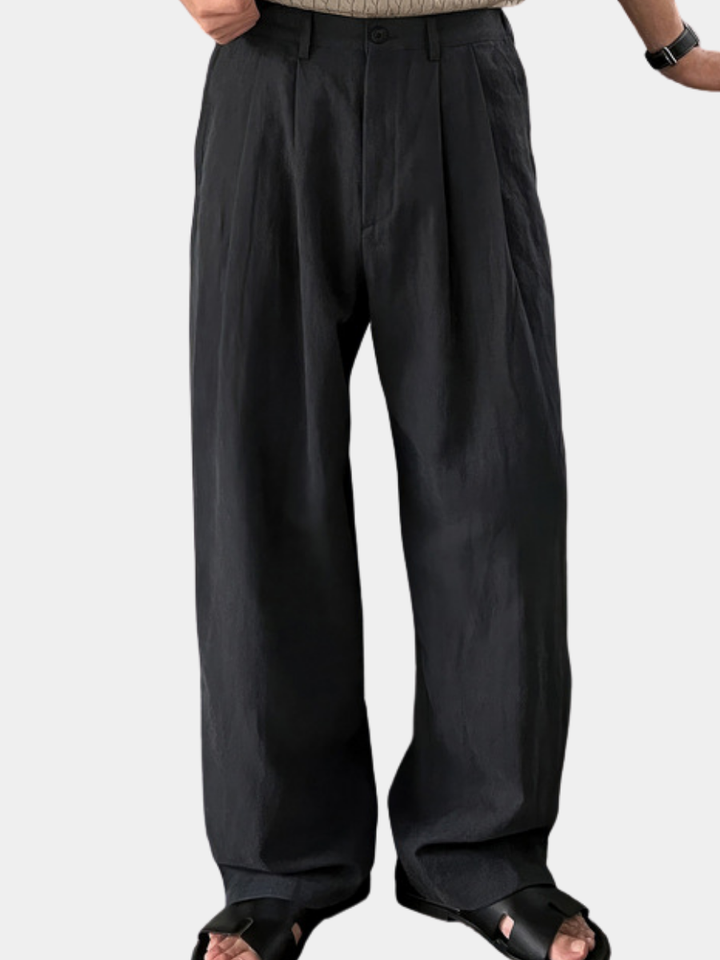 LOUIS | Hlače od lanenog platna širokih nogavica