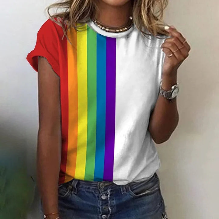 Aurora® | Stilistička T-shirt s duginim bojama