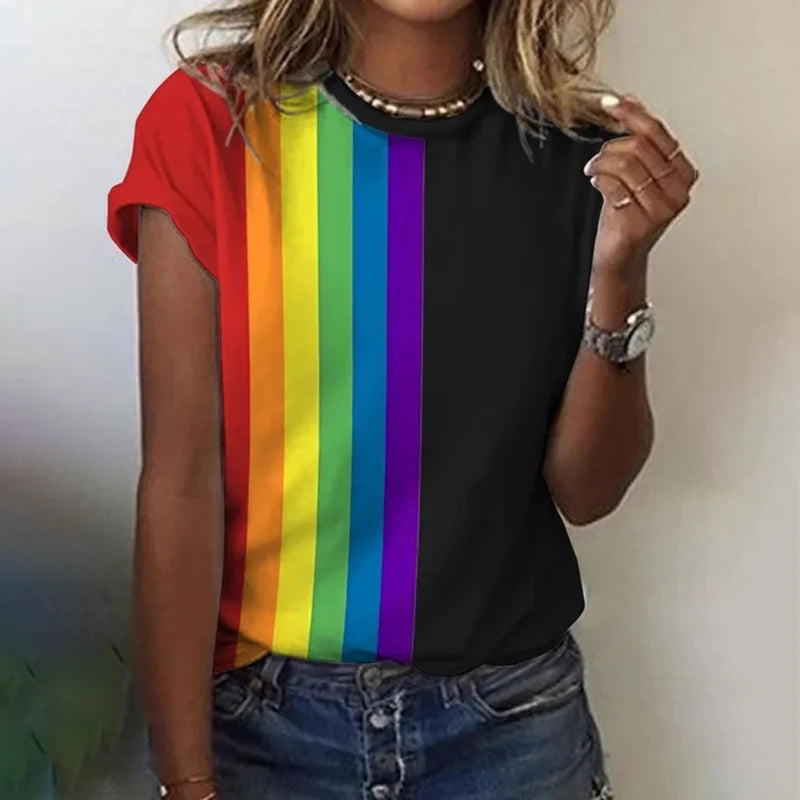 Aurora® | Stilistička T-shirt s duginim bojama