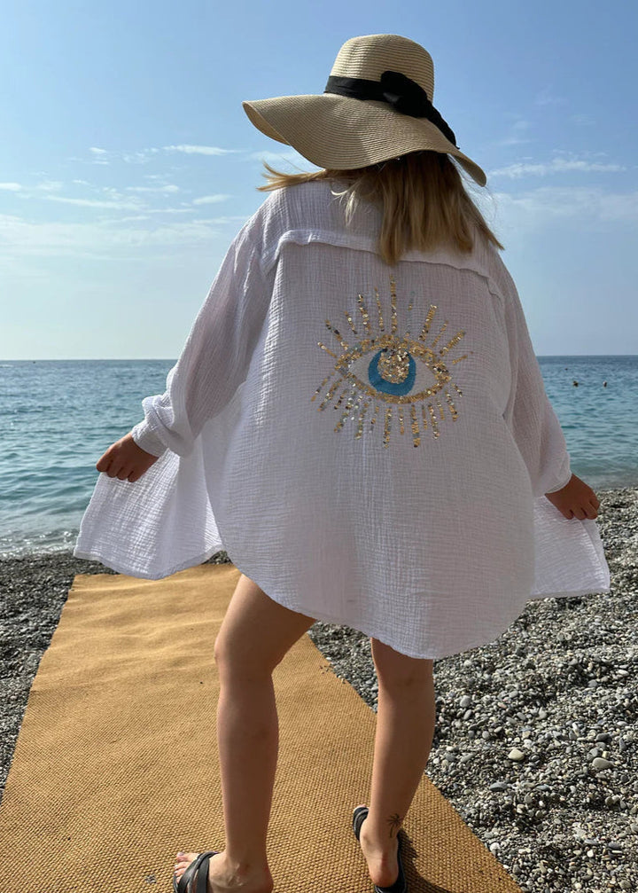 Sofie | Ženske Oversize Košulja s Izvezena Stražnjom Detail