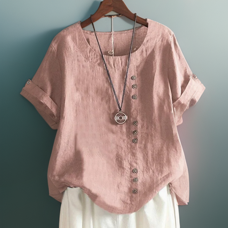 Klara™ | T-shirt s detaljem na gumb