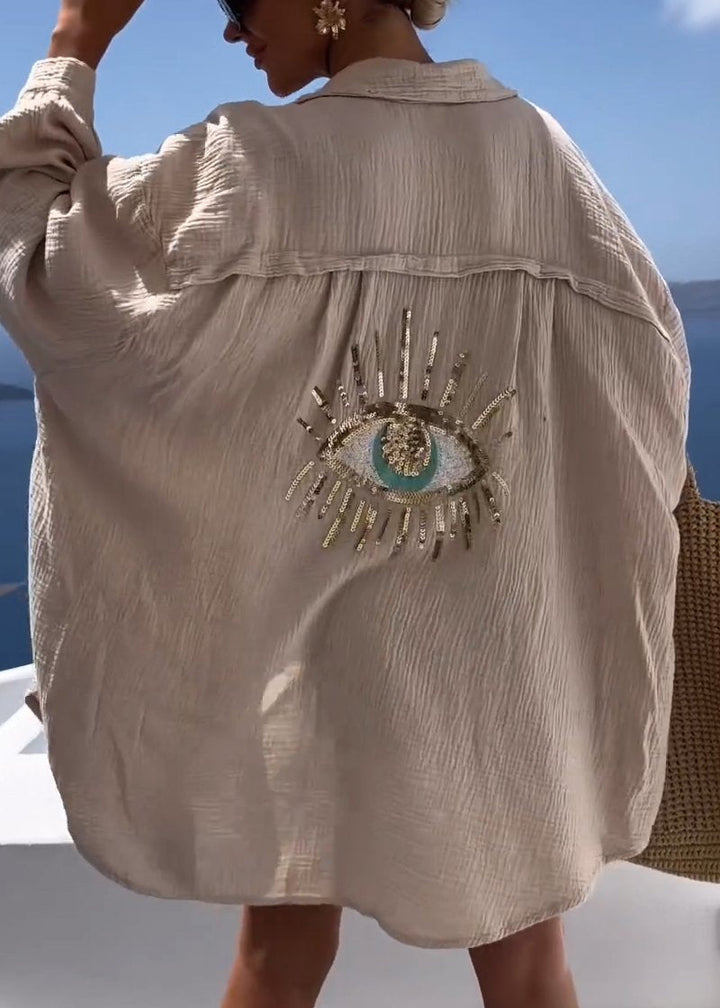 Sofie | Ženske Oversize Košulja s Izvezena Stražnjom Detail