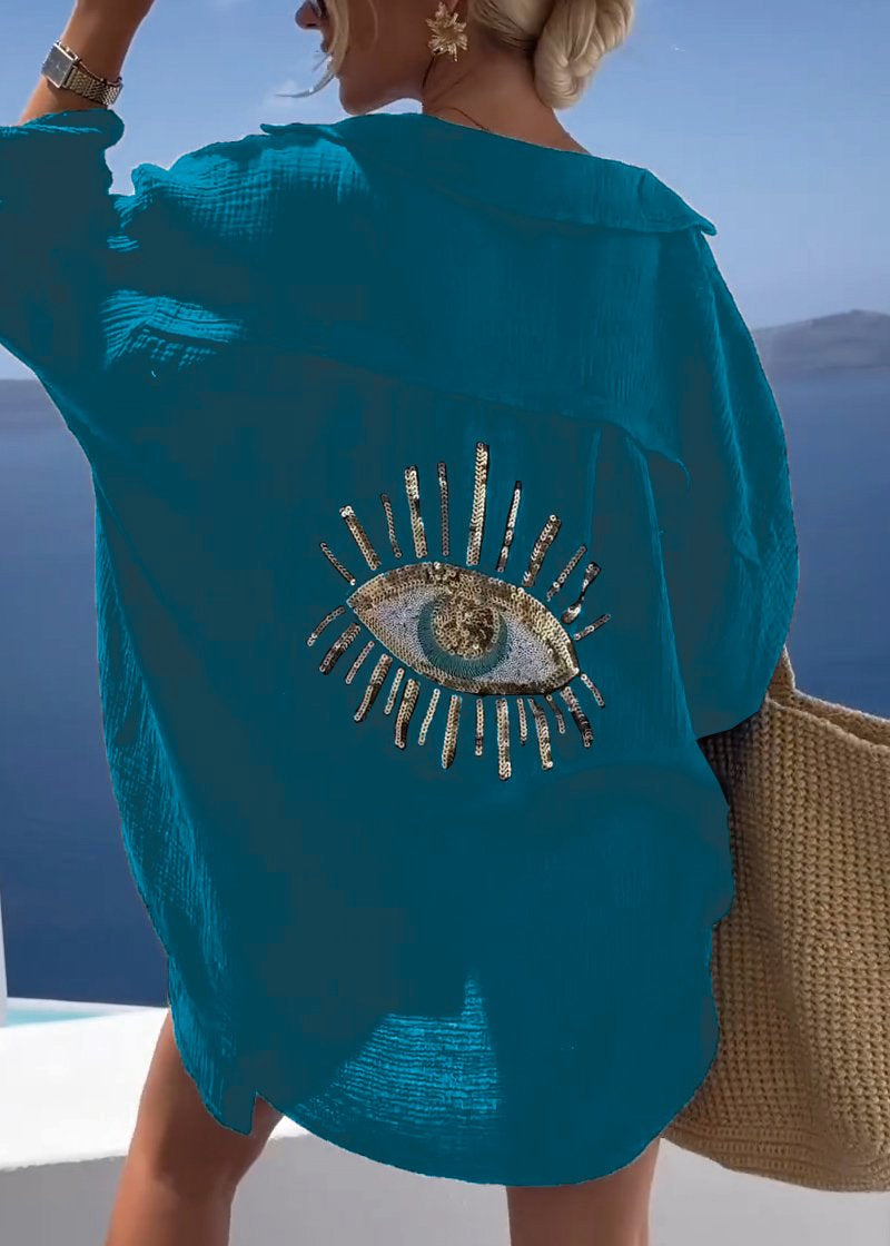 Sofie | Ženske Oversize Košulja s Izvezena Stražnjom Detail