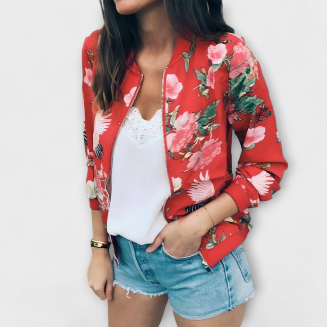 Andreia - Elegantni bomber s cvjetnim uzorkom