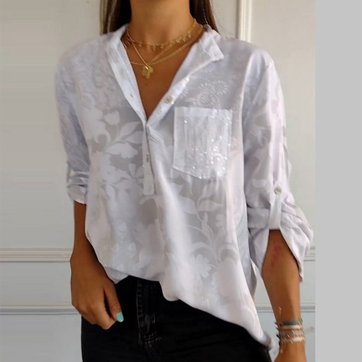 Bubis® | Elegantna tiskana bluza s prednjom džepom
