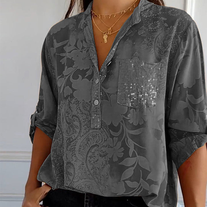 Bubis® | Elegantna tiskana bluza s prednjom džepom
